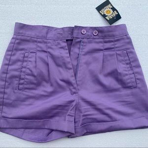 wt lilac linen shorts